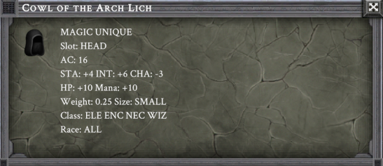 COWL OF THE ARCH LICH item card